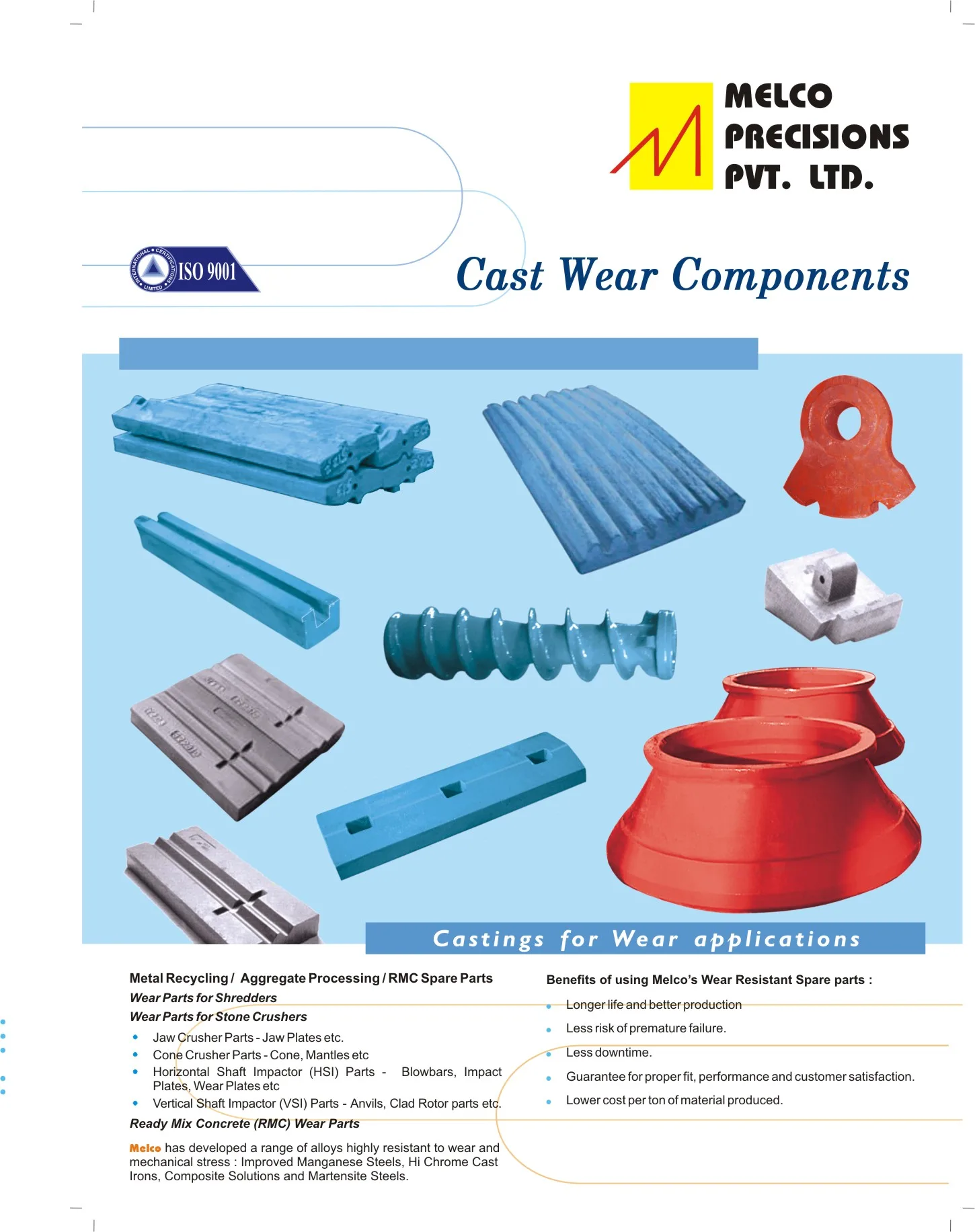 Melco Precisions cast wear components catalogue
