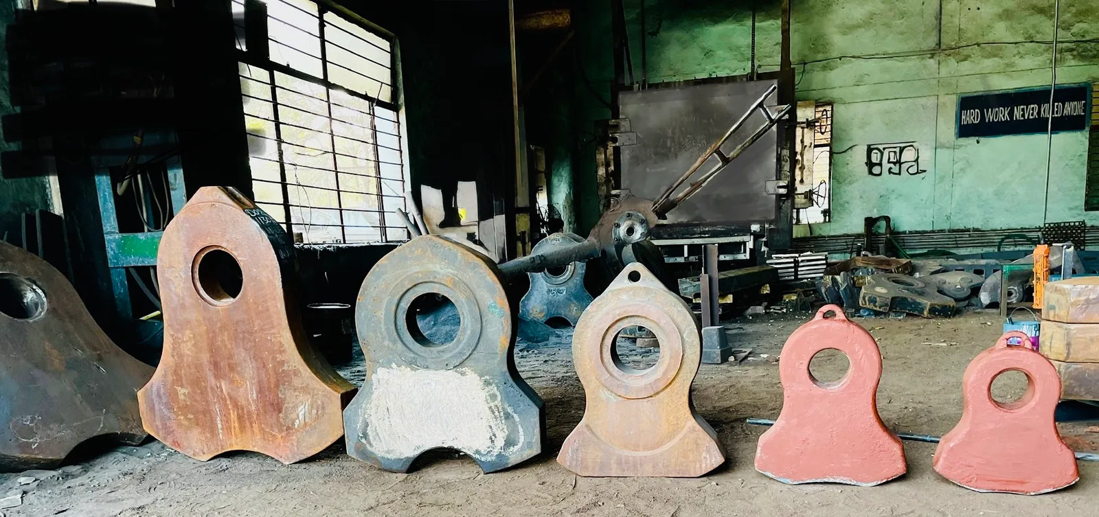 Shredder hammer castings in the Melco Precisions foundry