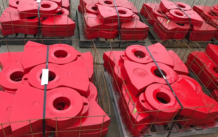 Manganese steel shredder hammers finished and palletised